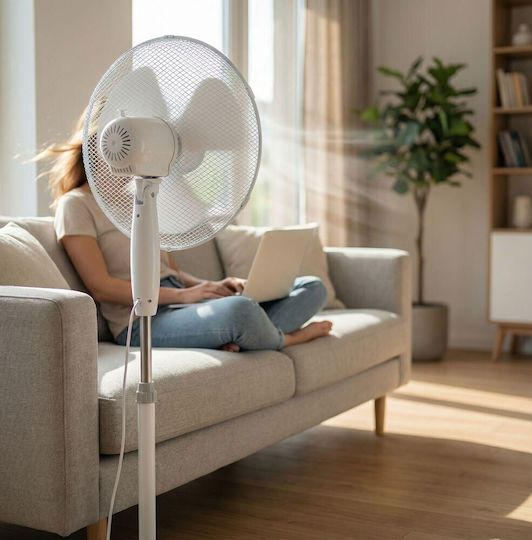 Esperanza Pedestal Fan 50W 40cm Diameter White