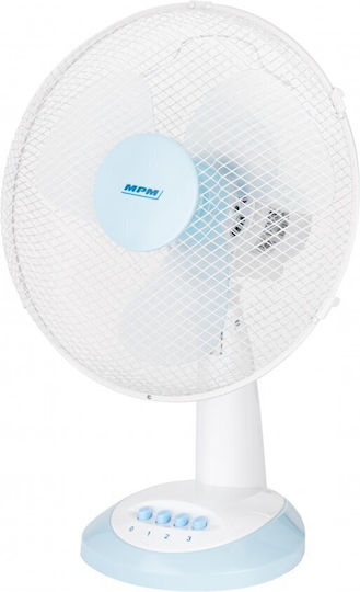 MPM Tischventilator 40W Lüfterdurchmesser 34,5cm Weiß