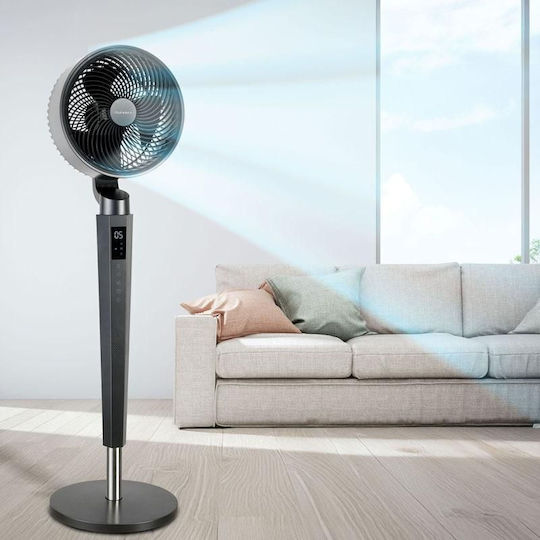 Rohnson Pedestal Fan 40W 23cm Diameter With Remote Control Black