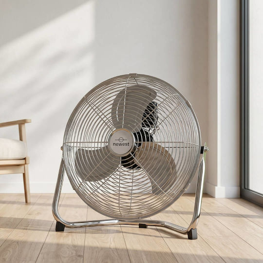 Newest FA-500F Ανεμιστήρας Δαπέδου 140W Διαμέτρου 50cm Ασημί