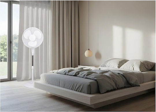 Adeleq Ανεμιστήρας Ορθοστάτης 45W Διαμέτρου 40cm Λευκός
