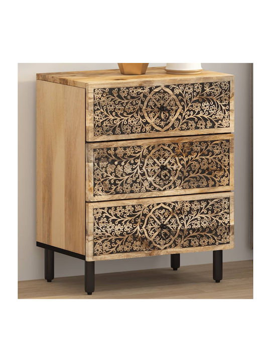 Beige Wooden Bedside Table 50x33x60cm