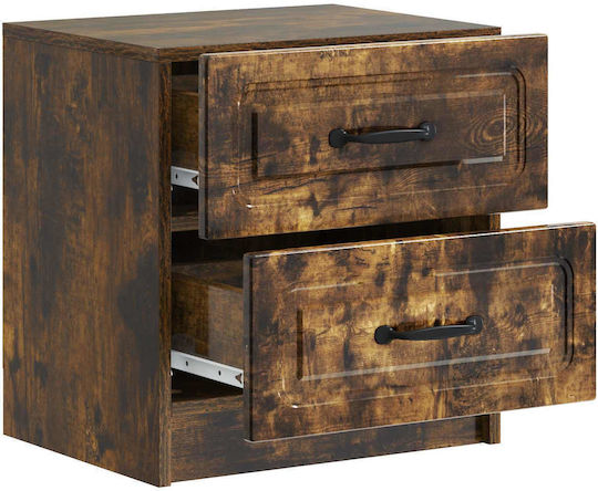 Wooden Black Bedside Tables 2 Pieces 43x34.5x44.5cm