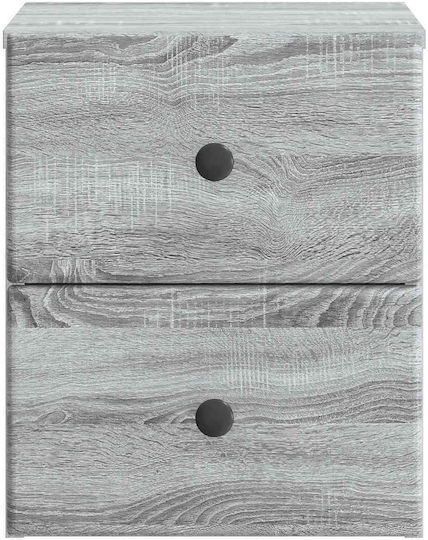 Nachttisch Holz Grau 34.5x33x40cm
