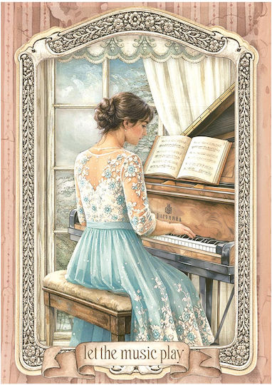 Комплект 8 Оризови Харти Наколки Stamperia 10.5×14.8cm Symphony