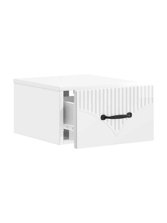 White Wooden Bedside Table 34.5x33x20cm
