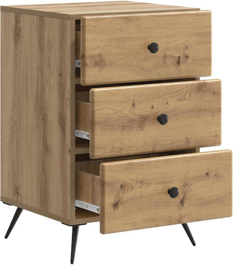 Нощно Шкафче Дървено Кафяво 43x41x66.5см