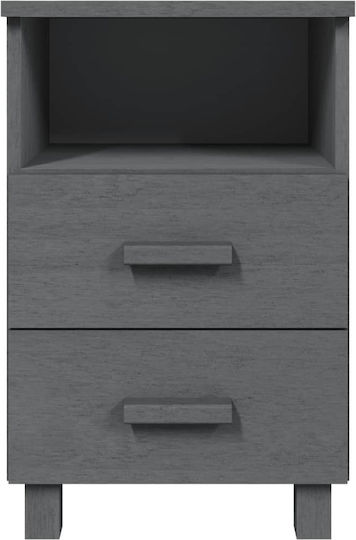Нощно Шкафче Дървено Сиво 40x35x62см
