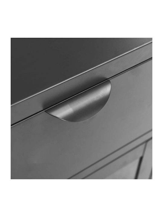 Metal Bedside Table With Gray Glass Surface 40x30x54.5cm