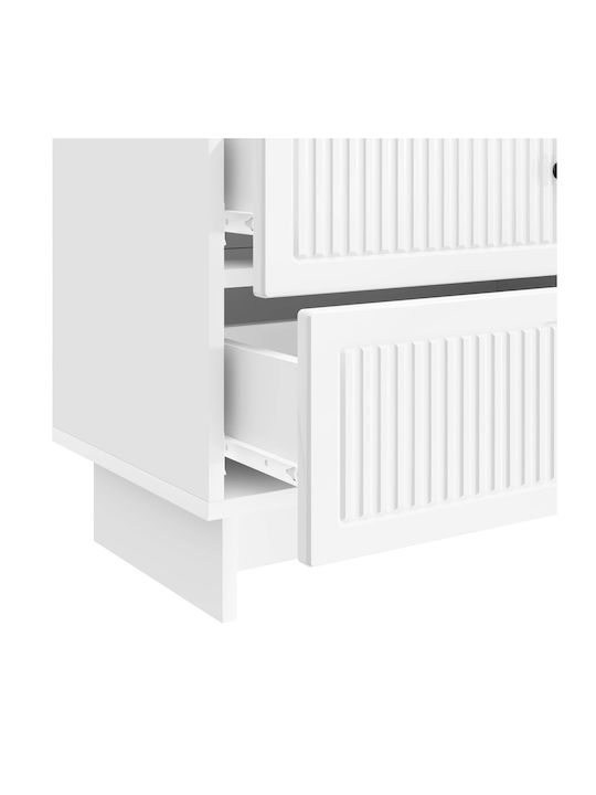 Κομοδίνο Ξύλινο Λευκό 62x34.5x47.5cm