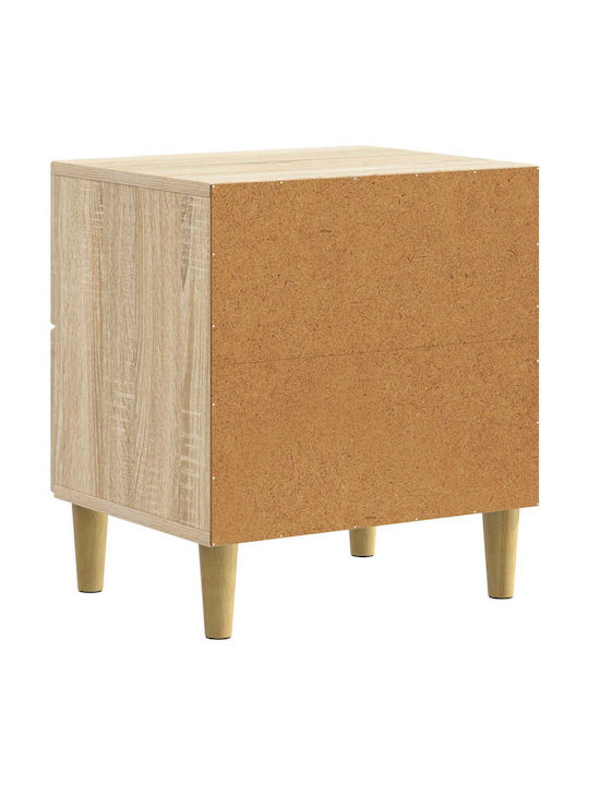 Κομοδίνα Ξύλινα Μπεζ 2τμχ 43x34.5x48cm