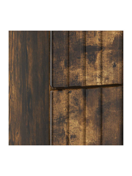 Wooden Bedside Table with Brown Metal Legs 43x41x66.5cm