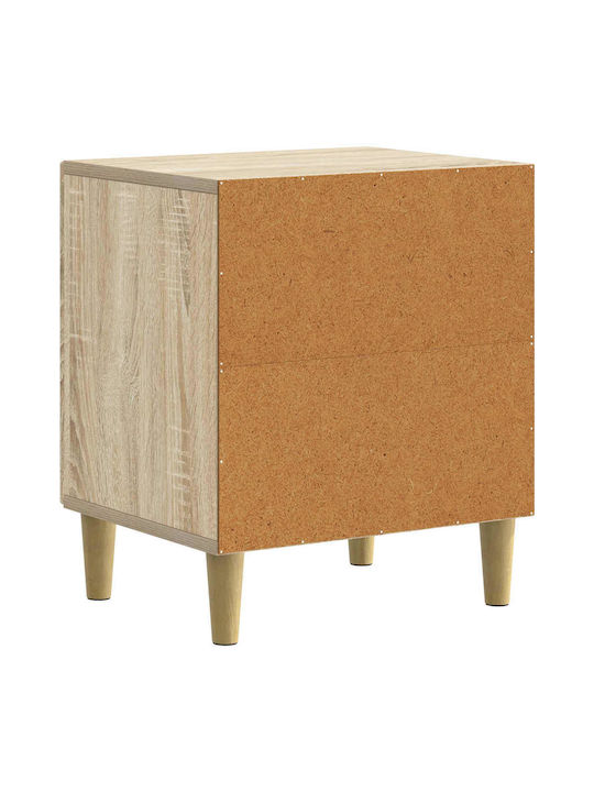 Wooden Beige Bedside Tables 2 Pieces 43x34.5x50cm