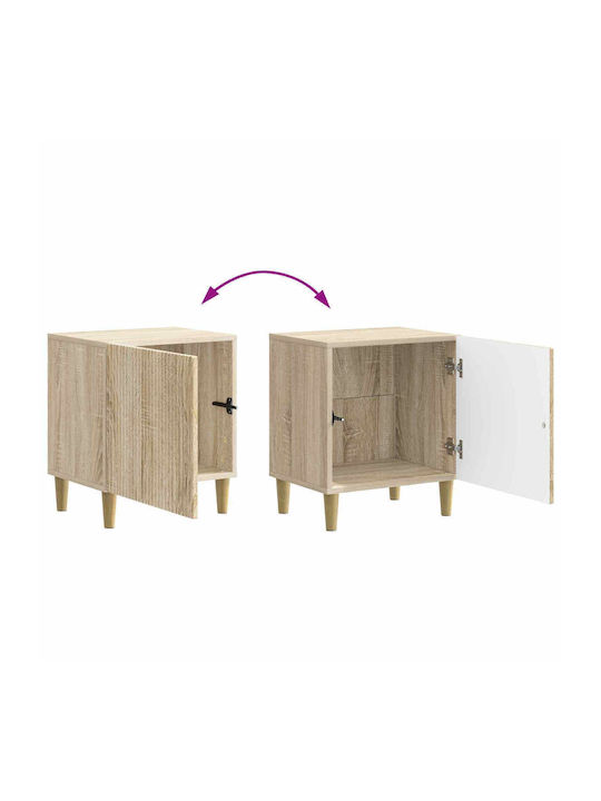 Wooden Beige Bedside Tables 2 Pieces 43x34.5x50cm