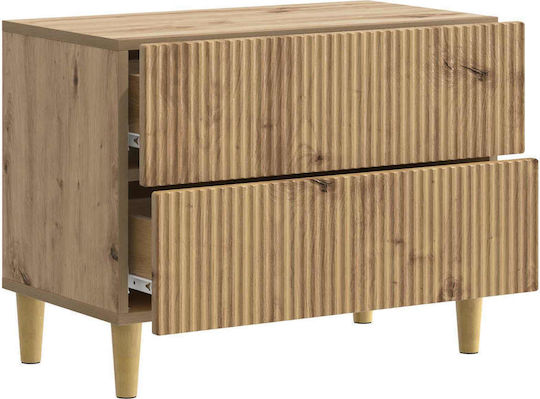 Κομοδίνο Ξύλινο Καφέ 62x34.5x48cm