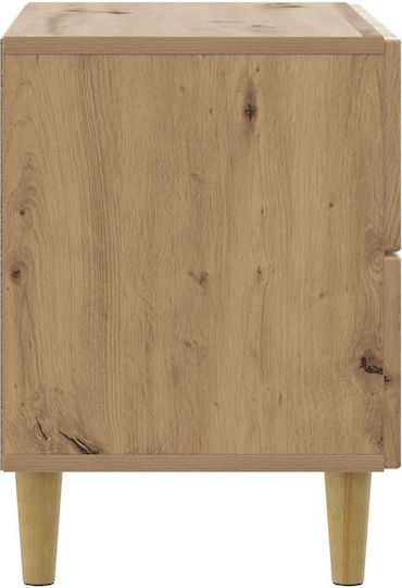Κομοδίνο Ξύλινο Καφέ 62x34.5x48cm