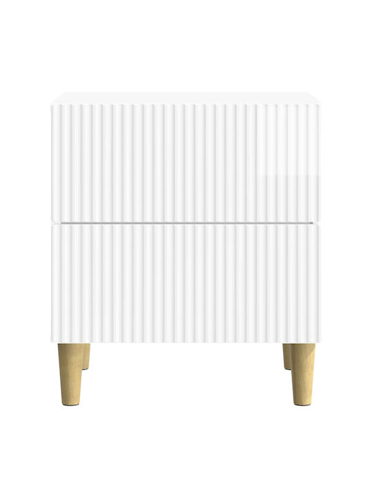 Wooden Bedside Table White 43x34.5x48cm