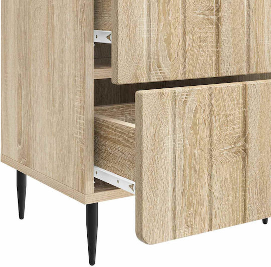 Noptiere Dormitor Din Lemn Bej 2 Bucăți 43x34.5x49.5cm