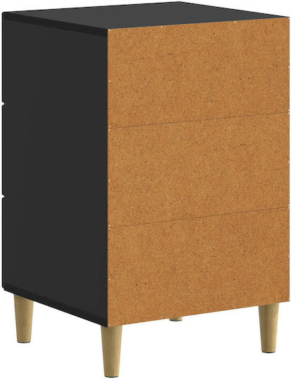 Нощно Шкафче Дървено Черно 43x41x66.5см