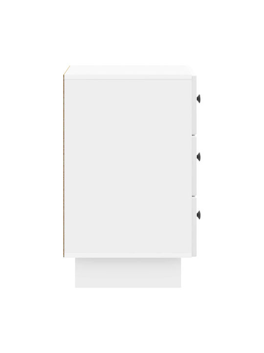 Wooden Bedside Table White 43x41x66.5cm