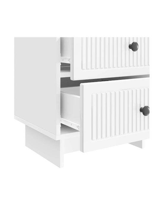 White Wooden Bedside Tables 2 Pieces 43x34.5x47.5cm