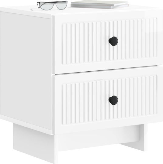 Нощни Шкафчета Дървени Бели 2 Бройки 43x34.5x47.5см