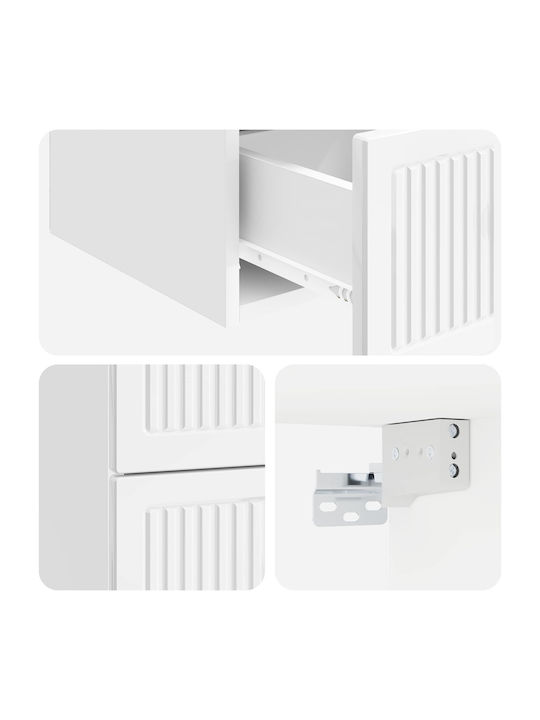 White Wooden Bedside Tables 2 Pieces 33x34.5x40cm