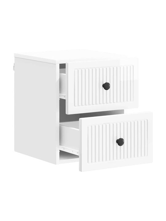 White Wooden Bedside Tables 2 Pieces 33x34.5x40cm