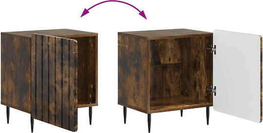 Nachttisch Holz mit Metallbeinen Braune 43x34.5x52cm