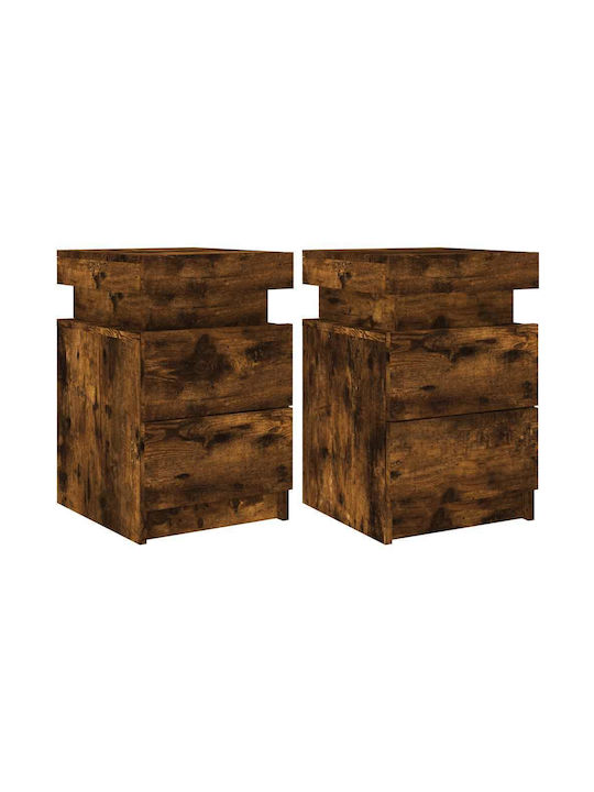 Nachttische Holz Braun 2 Stück 35x39x55cm