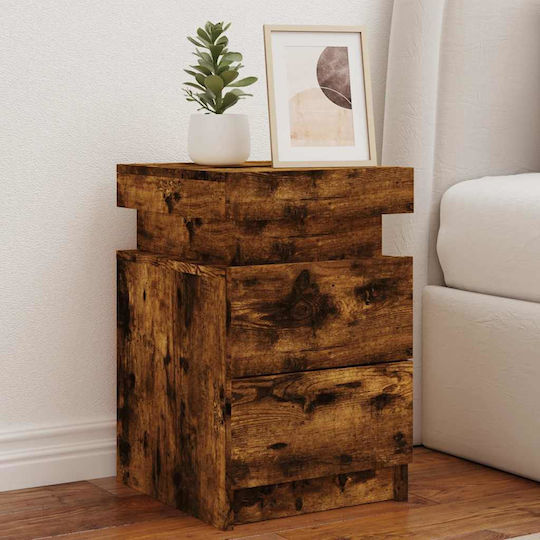Wooden Brown Bedside Tables 2 Pieces 35x39x55cm Wooden Brown Bedside Tables 2 Pieces 35x39x55cm