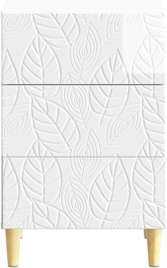 Нощно Шкафче Дървено Бяло 43x39.5x66.5см