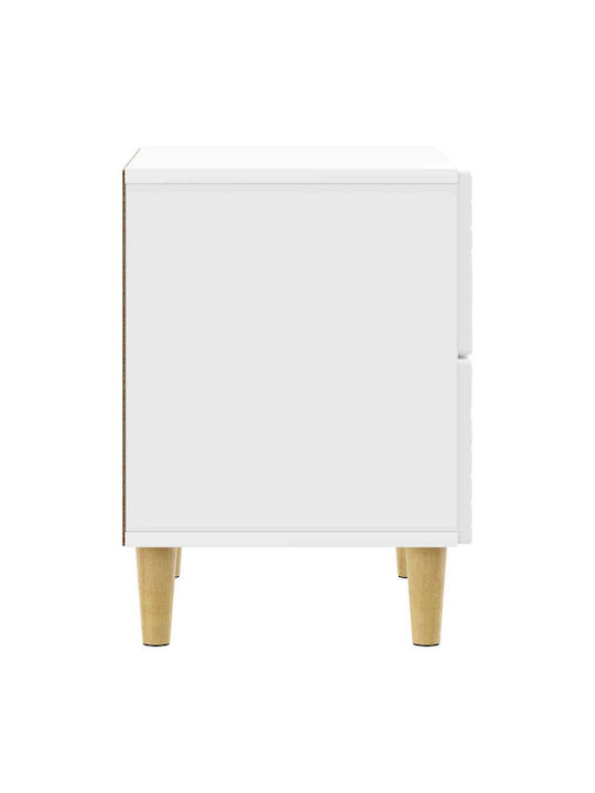 Нощни Шкафчета Дървени Бели 2 Бройки 43x34.5x48см
