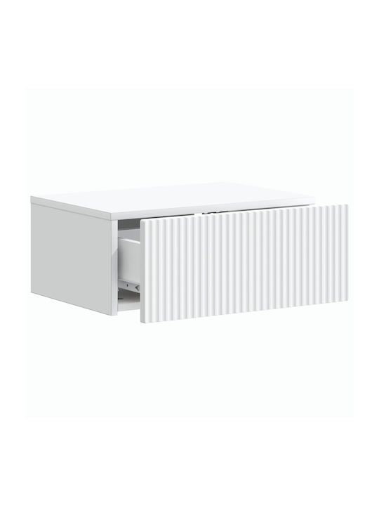 White Wooden Bedside Table 49x34.5x20cm