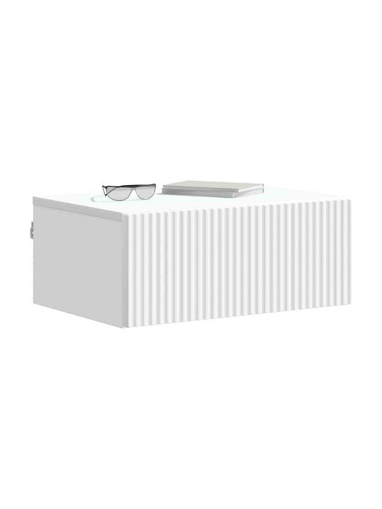 White Wooden Bedside Table 49x34.5x20cm