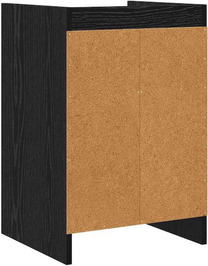 Metal Bedside Table With Black Glass Surface 40x36x60cm