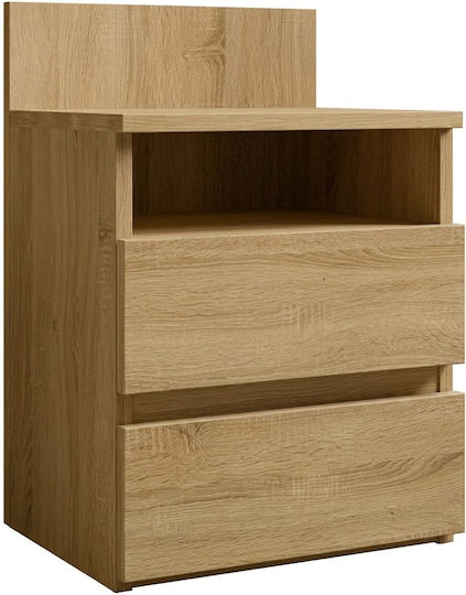 Bedside Table Juniper Plus Wooden Natural 40x32x58cm