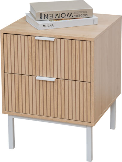 Haptic Ξύλινο με Μεταλλικά Πόδια Μπεζ 40x40x52cm 162812939