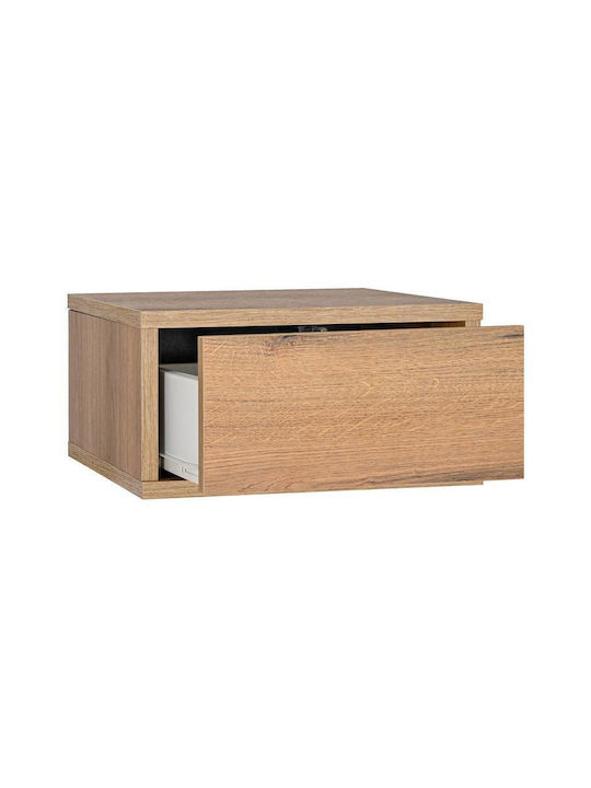 Bedside Table Abor Wooden Beige 39x34x18cm