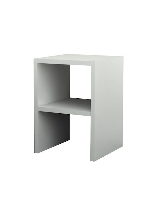 Bedside Table Smile Wooden White 30x30x40cm
