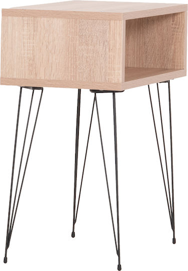 Bedside Table Todd Wooden Beige 45x30x58cm