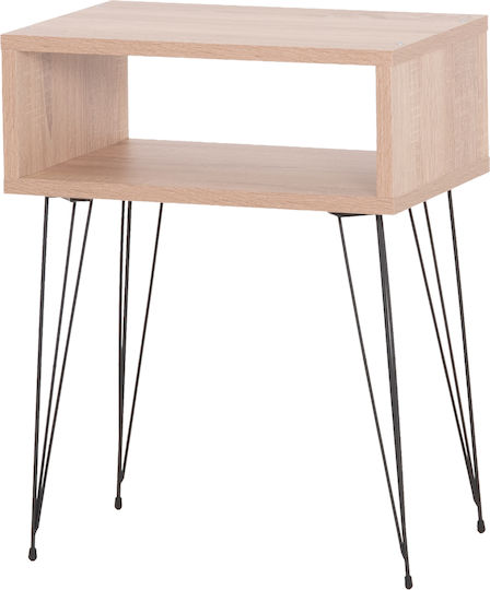 Bedside Table Todd Wooden Beige 45x30x58cm