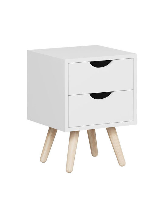 Bedside Table Selma Wooden Beige 29.7x29.7x45cm