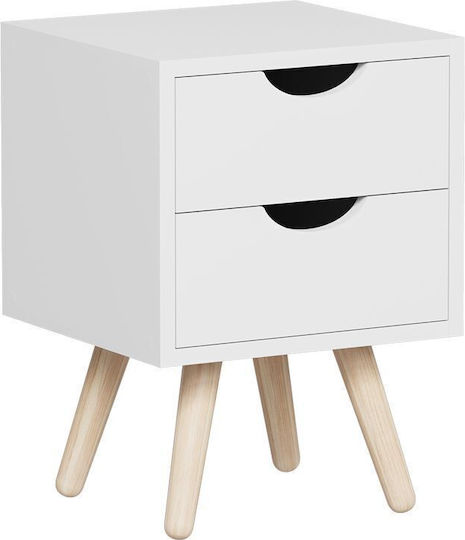 Selma Nachttisch Massivholz Beiges 29.7x29.7x45cm Selma Nachttisch Massivholz Beiges 29.7x29.7x45cm