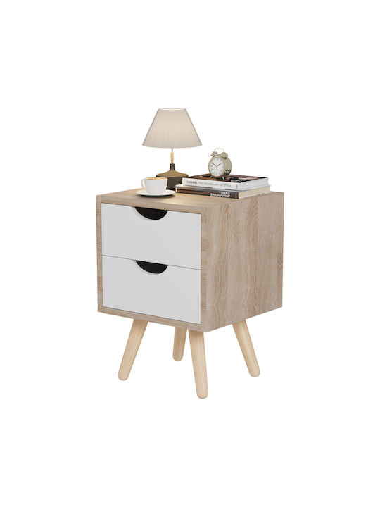Wooden Bedside Table Beige 29.7x29.7x45cm