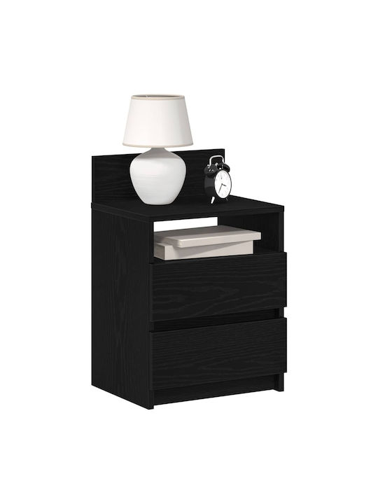 Wooden Black Bedside Tables 2 Pieces 40x33x60cm