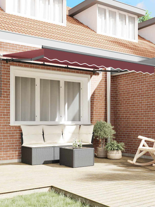 vidaXL Terrace Tent with LEDs Burgundy 2.5x2m
