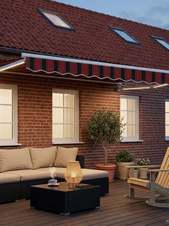 vidaXL Pavillon Terrasse mit LEDs Orange 2.5x2m