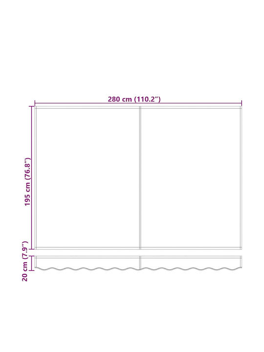 vidaXL Τέντα Βεράντας Πορτοκαλί 3x2.5m
