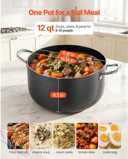 Vevor Stockpot Aluminum 11.4lt
